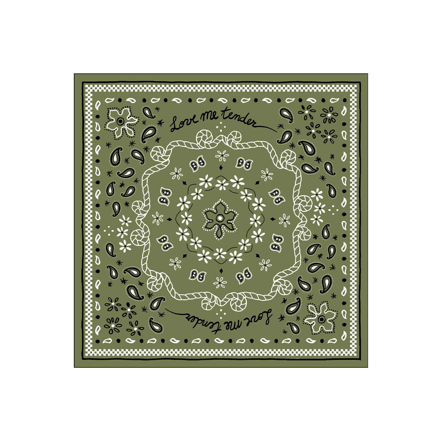 Serviette papier bandana kaki - Concept-Store Royan