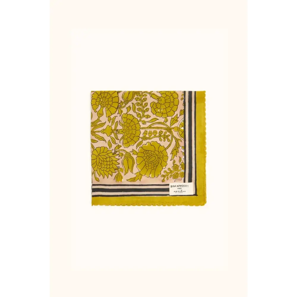 Serviette de table Biriani Pallavi Jaune Arts de la table Apaches Collections Seea Concept Store Royan