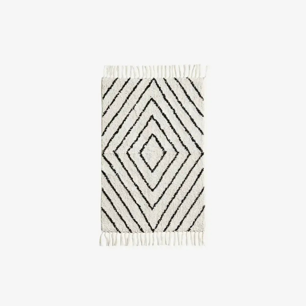 Tapis rectangle Noir et Blanc Madam Stoltz Seea Concept Store Royan